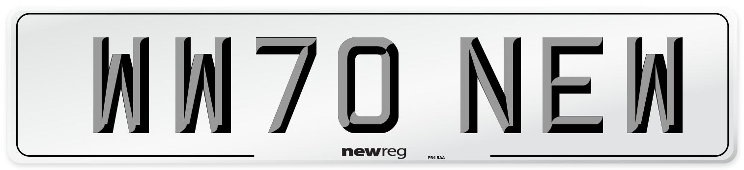 WW70 NEW Number Plate from New Reg